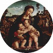 Piero di Cosimo Madonna mit Hl. Johannes dem Taufer, Tondo Sweden oil painting artist